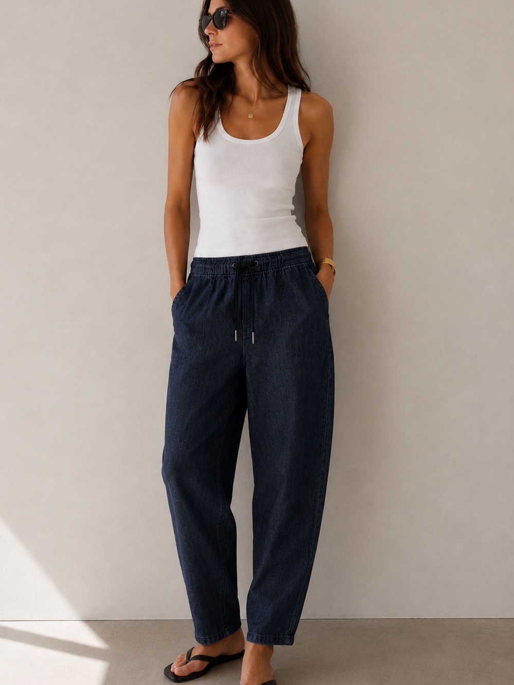 ASKK NY Dark Indigo Drawstring Trousers
